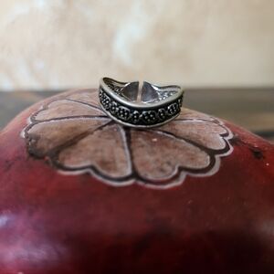 Black And Silver Adjustable Ring